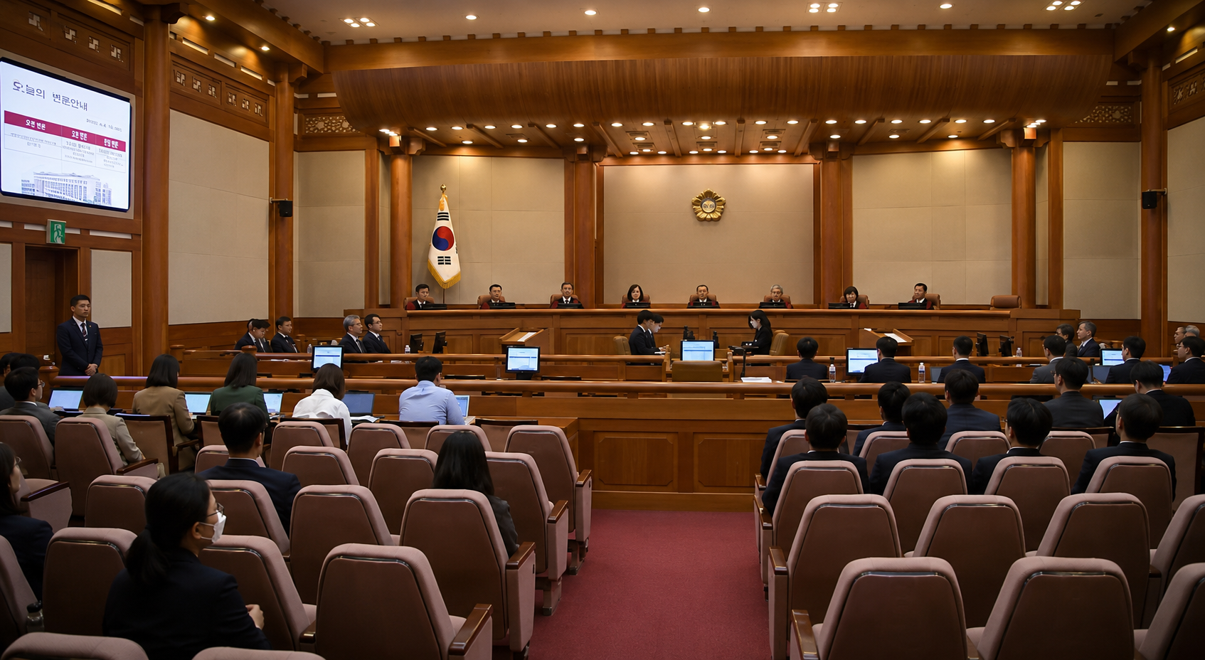 Courtroom during the trial of Choi Kyungwon and Han Soyoung