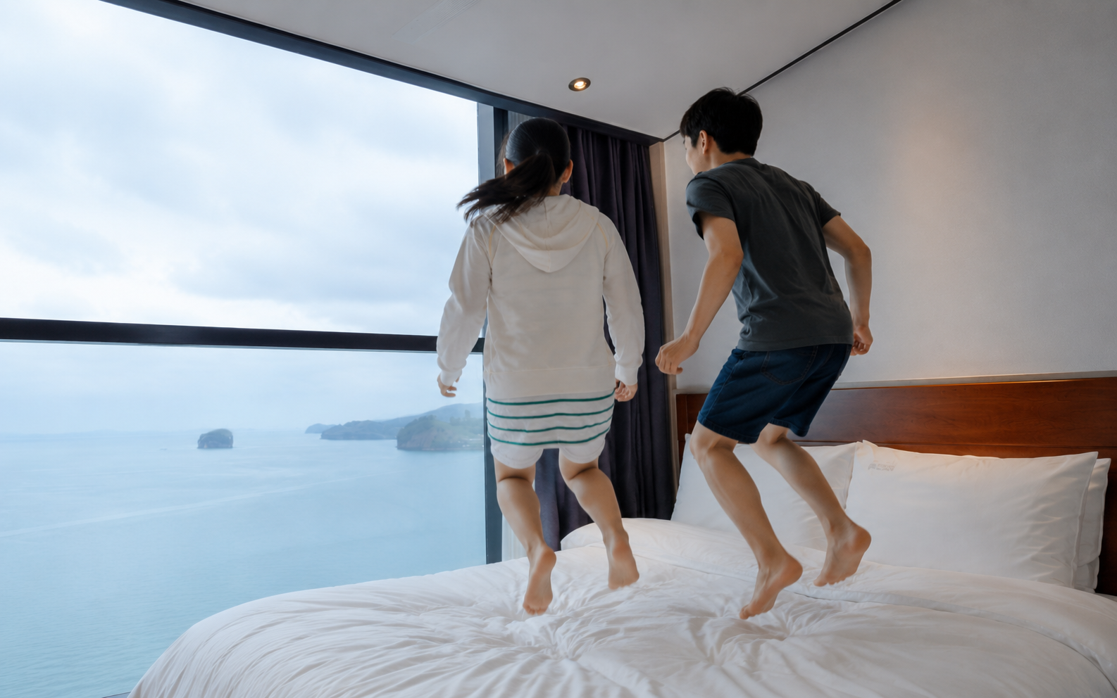 A family hotel room during a vacation
