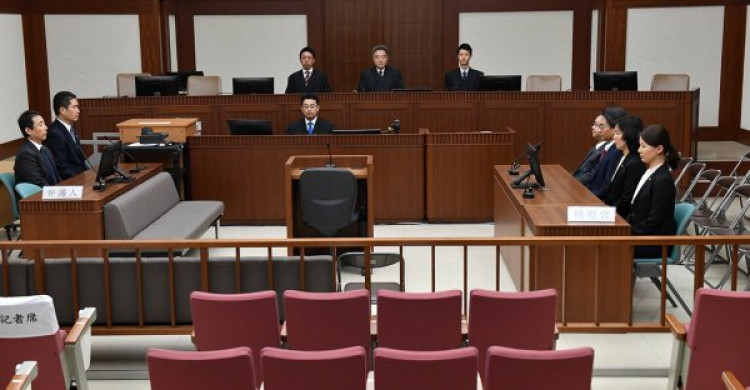 A courtroom during Yu Hagino's trial
