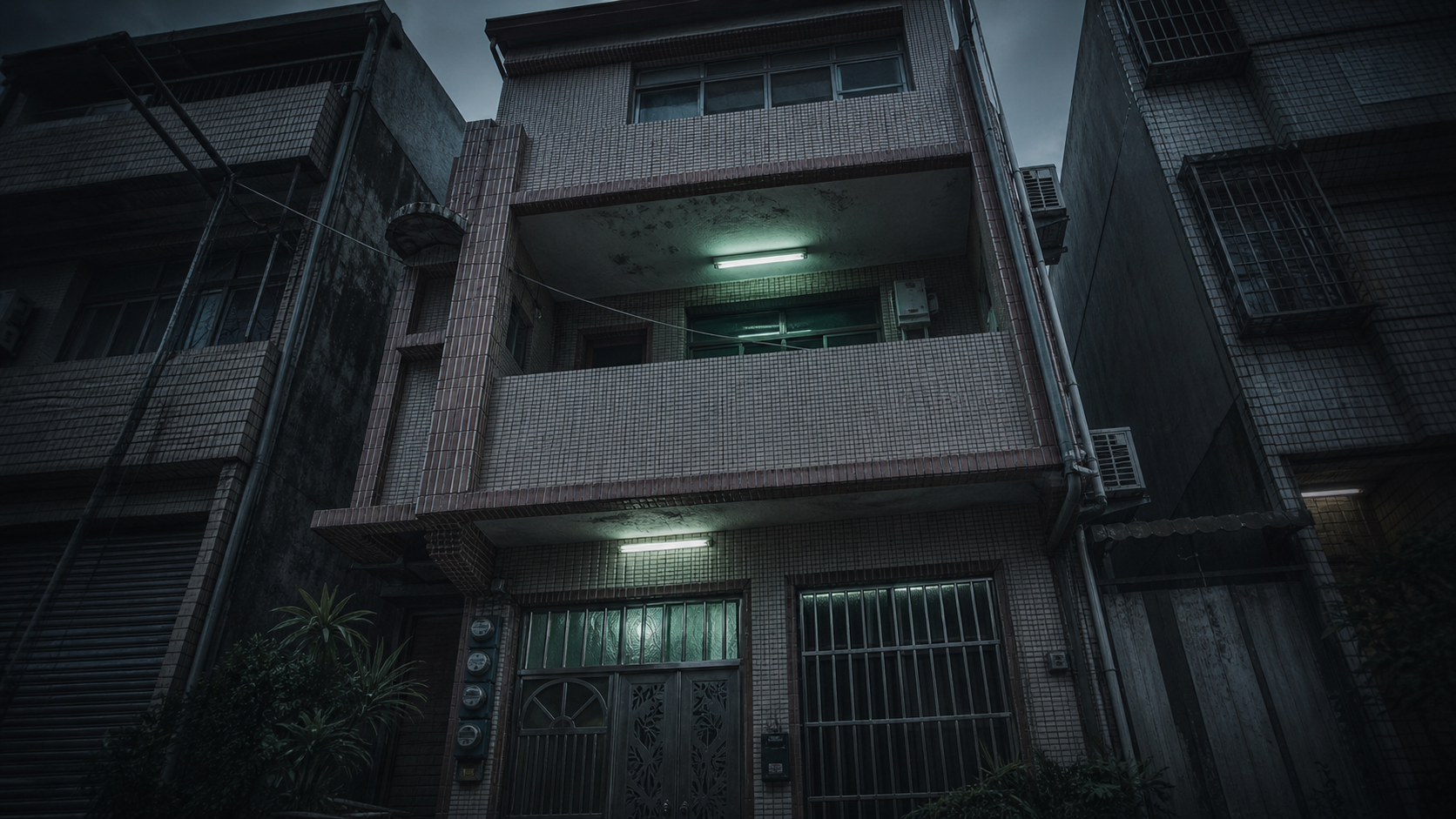 A three-story residential building in Kaohsiung, Taiwan