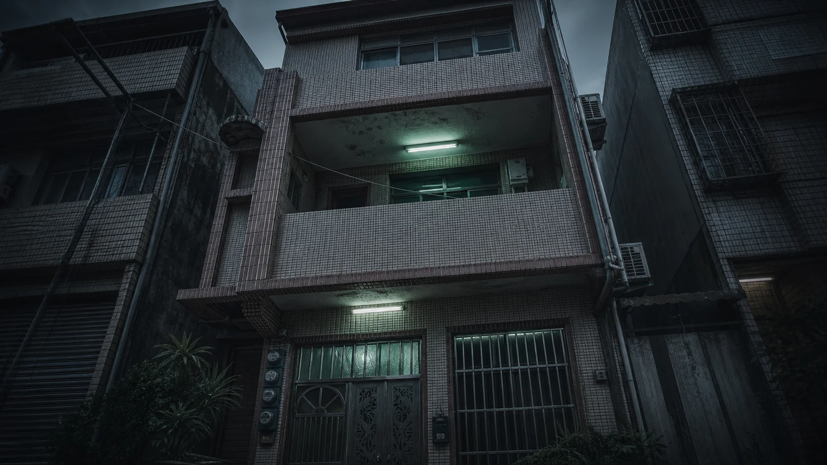 A three-story residential building in Kaohsiung, Taiwan