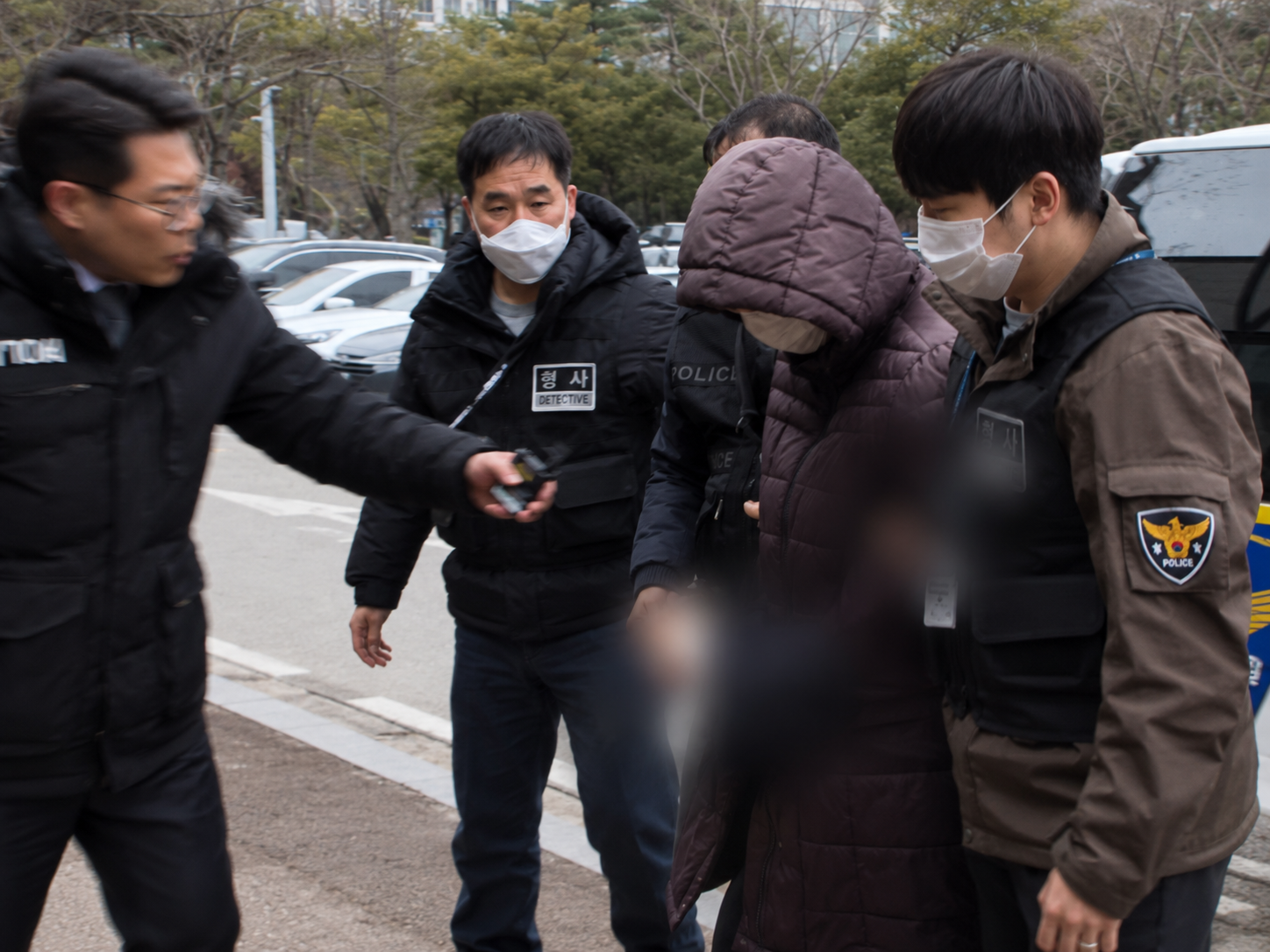 A South Korean courtroom during a murder trial