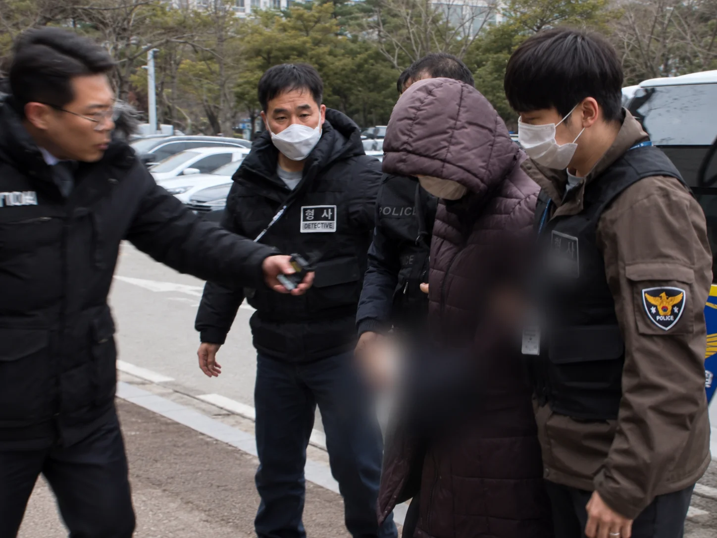 A South Korean courtroom during a murder trial