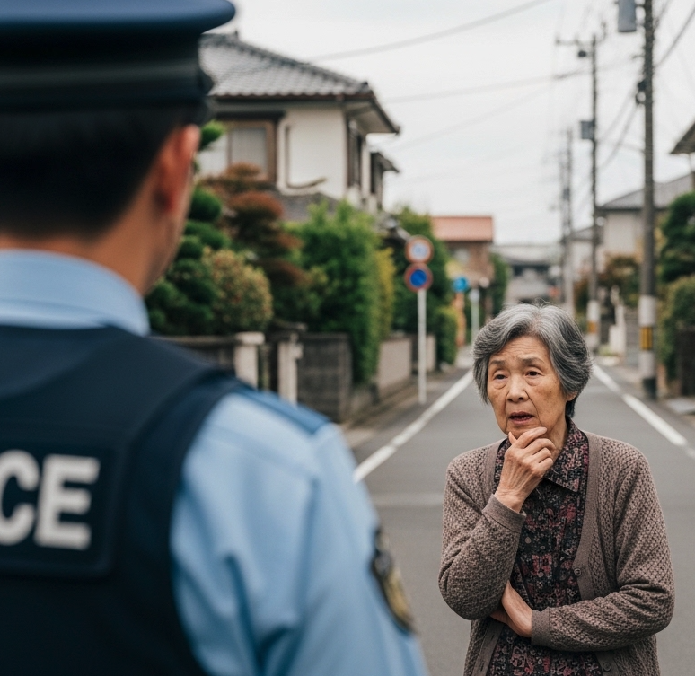 Investigators reviewing the case in a residential Osaka neighborhood