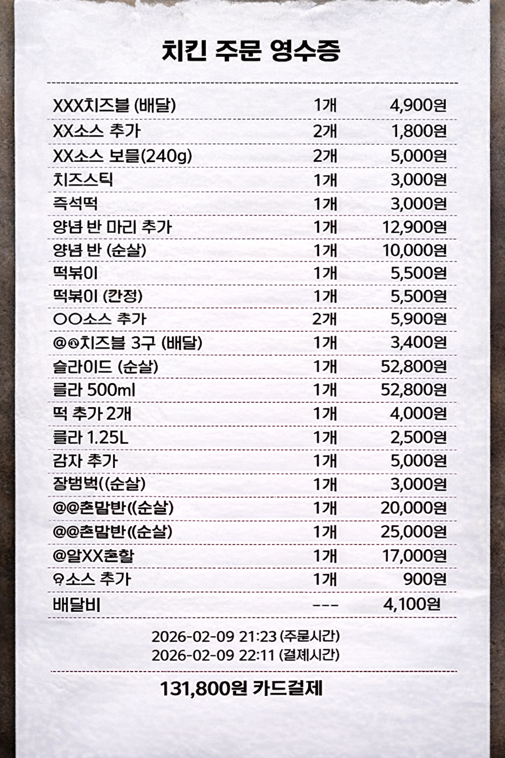 Delivery food orders used as evidence in the investigation