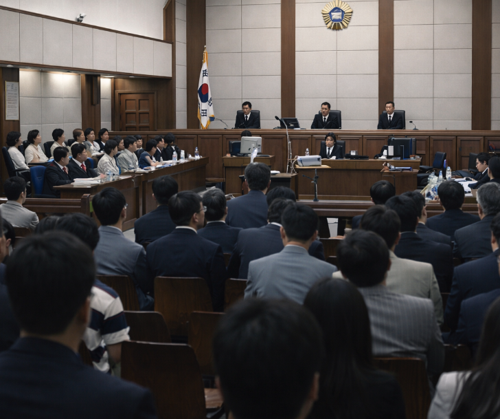 Courtroom during the trial of Yang Jeong-sik