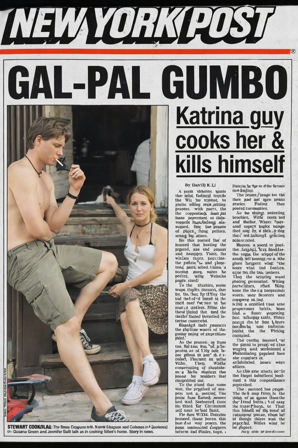 News coverage of the couple during Hurricane Katrina recovery