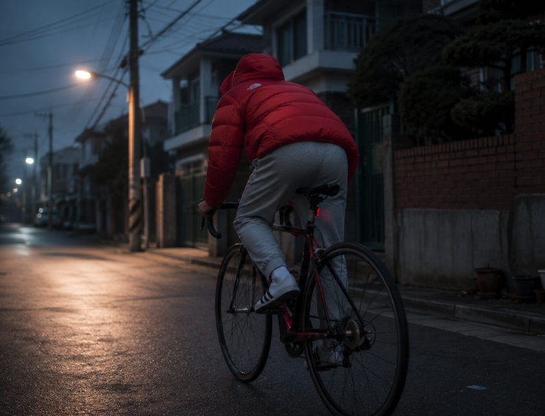 Security camera footage of a bicycle in the alley near the crime scene